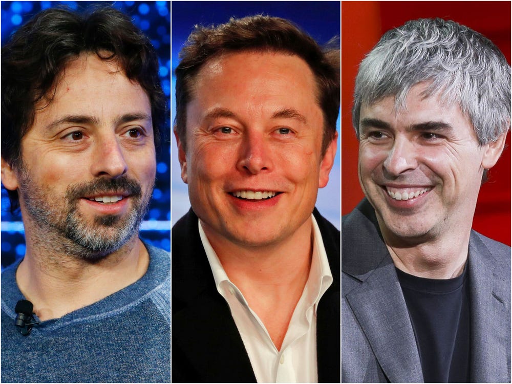 Elon Musk, Larry Page, and Sergey Brin