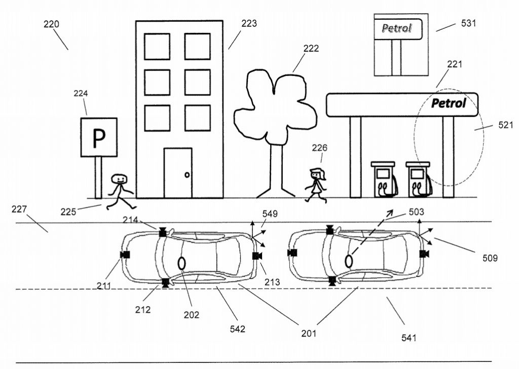 The patent suggests a user's gaze could tell the external cameras where to photograph.