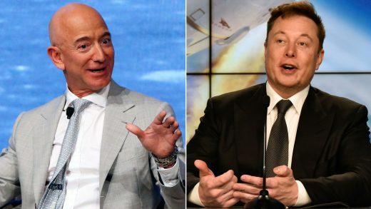 Jeff Bezos' Elon Musk’s SpaceX CEO Amazon Starlink