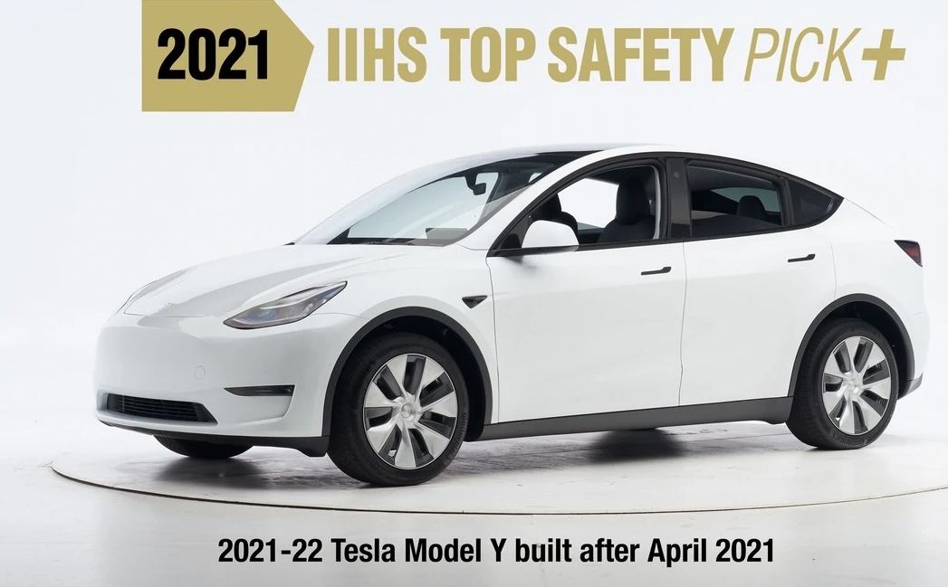 2021 Tesla Model IIHS' Top Safety Pick+ rating