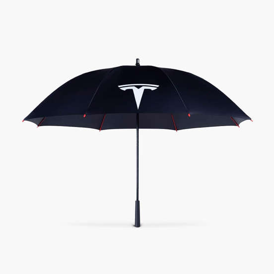 Tesla Umbrella And even if it's not his space travel company, SpaceX, then at least he'll have a range of products on his website to fall back on. What about this 60-dollar Tesla umbrella? Click on to see what else Musk is selling.