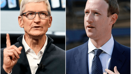 Facebook CEO Mark Zuckerberg and CEO Apple Tim Cook
