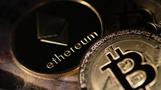 Competition between bitcoin and ethereum has[-] heated up over recent months as the price of the two rival tokens has rocketed higher. GETTY IMAGES