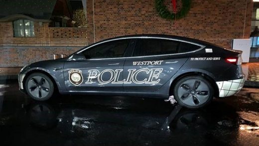 Westport's police department first purchased a Tesla Model 3 in 2019 and has seen significant savings.